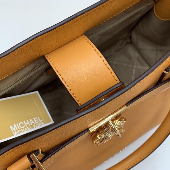 Michael Kors Hamilton Meidum Satchel Shoulder Crossbody Bag CIDER COLOR - Picture 7 of 14